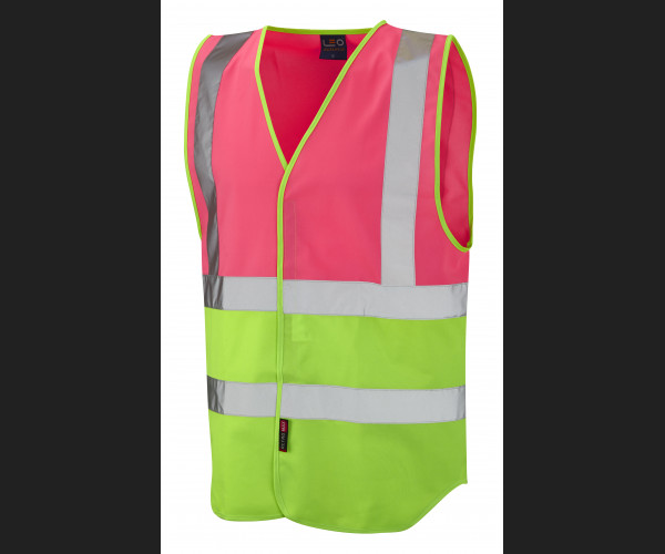 LEO PILTON Leo EcoViz Reflective Waistcoat PINK/LIME