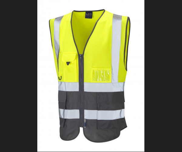 LEO LYNTON Leo EcoViz Superior Waistcoat HV YELLOW/GREY