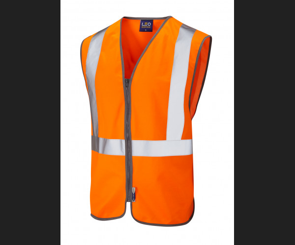 LEO EGGESFORD Leo EcoViz Rail Zip Waistcoat HV ORANGE