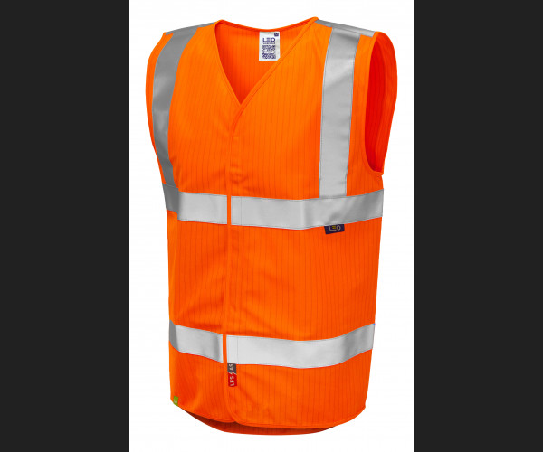 LEO CLIFTON Leo EcoViz LFS/AS Waistcoat  (EN 14116 & EN 1149) HV ORANGE