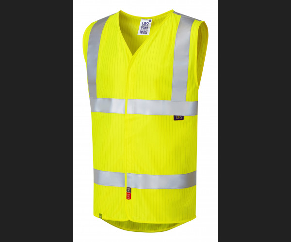 LEO CLIFTON Leo EcoViz LFS/AS Waistcoat  (EN 14116 & EN 1149) HV YELLOW