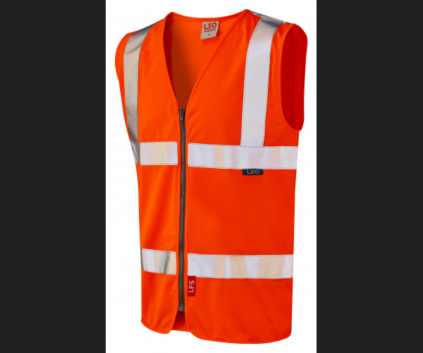 LEO MEETH Leo EcoViz LFS Zip Waistcoat (EN 14116) HV ORANGE