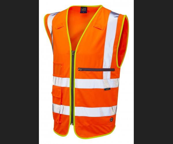 LEO FORELAND Leo EcoViz Tablet Pocket Superior Waistcoat HV ORANGE