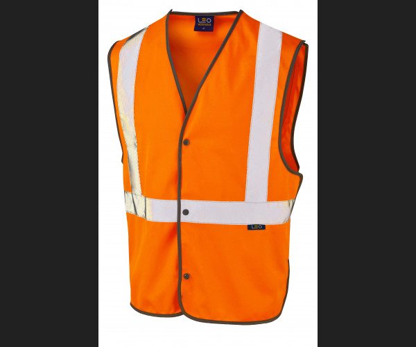 LEO UMBERLEIGH Leo EcoViz Rail Stud Waistcoat HV ORANGE