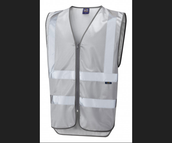 LEO COMMODORE Leo Zipped Reflective Waistcoat SILVER