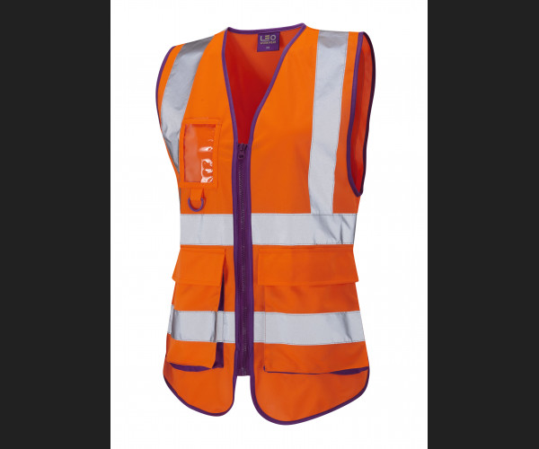 LEO LYNMOUTH Leo EcoViz Womens Superior Waistcoat HV ORANGE