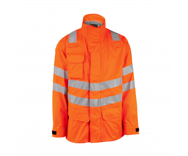 ProGARM 9140 Hi-Vis Orange Waterproof Jacket – Arc Flash & Flame Resistant PPE