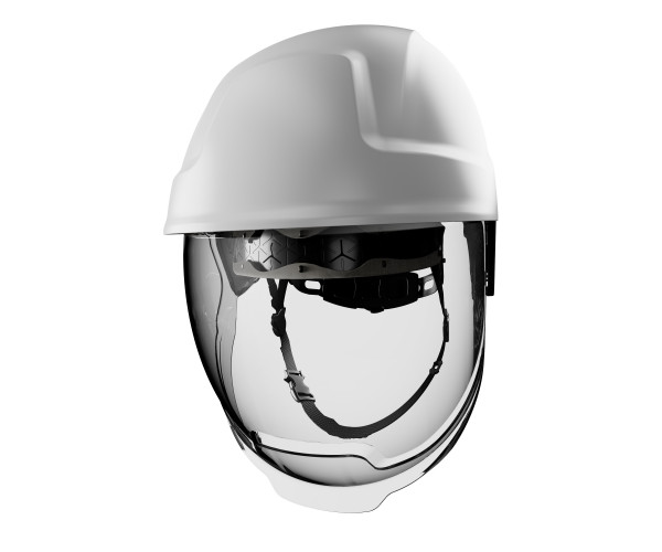 SKYTEC E-PRO 1 White Arc Flash Helmet – Integrated Visor, Class 1 Protection