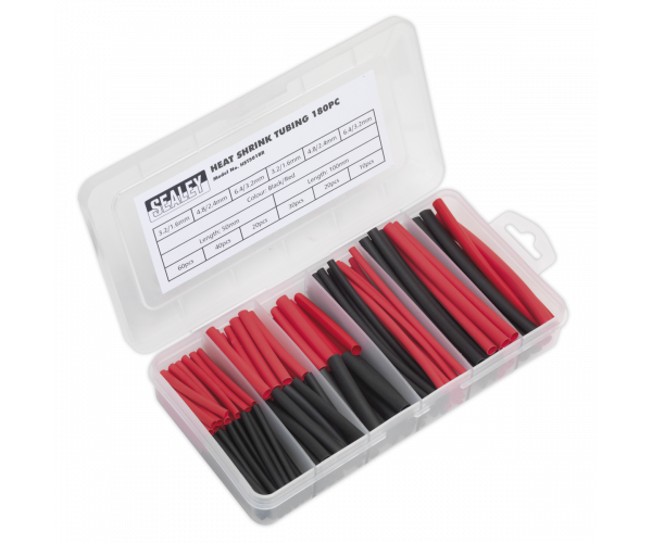 Heat Shrink Tubing Assortment 180pc 50 & 100mm Black & Red