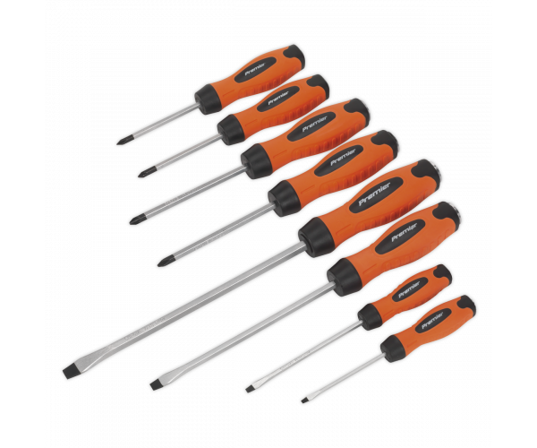 Screwdriver Set 8pc Hammer-Thru Hi-Vis Orange