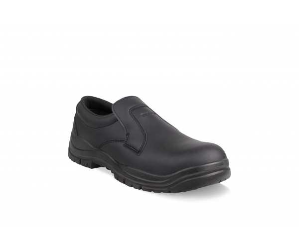 Titan ProTek Black S2 Microfibre Safety Shoes – Slip-On, Steel Toe