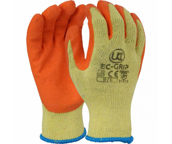 EC-GRIP - ECONOMY ORANGE LATEX GRIP WITH RECYCLED POLYCOTTON LINER