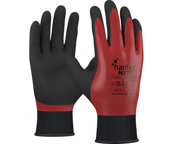 Hantex N377 - Dual Coated Nitrile - Red 