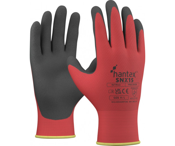 HANTEX SNX15 - PALM COATED SANDY NITRILE - RED