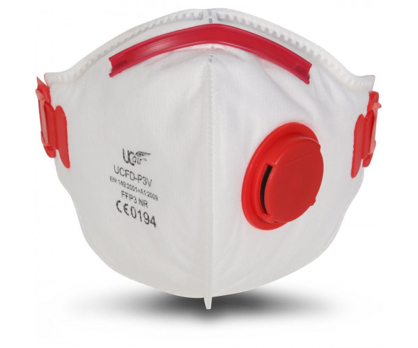 UCFD-P3V (BOX OF 10) Disposable FFP3 fold flat mask with exhalation valve (APF 20)