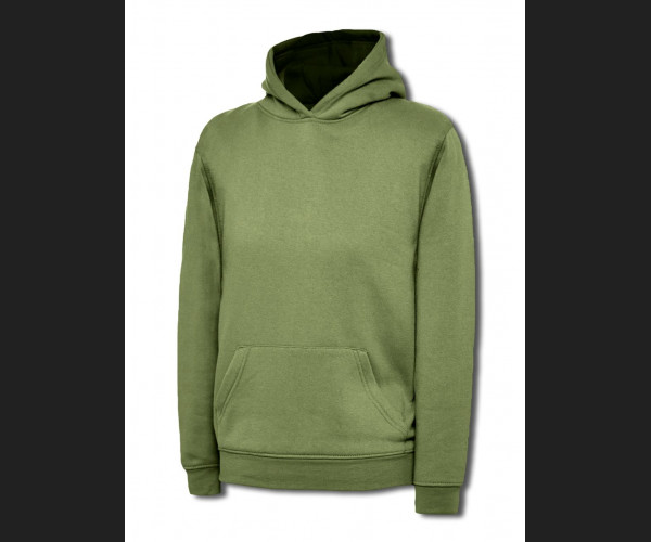 UNEEK UC503 CHILDRENS HOODED SWEATSHIRT Military Green